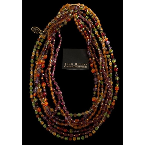 Joan Rivers Czech Glass Beaded Necklace 22" 4 Strand Multicolored NWT Jewelry - Picture 5 of 10